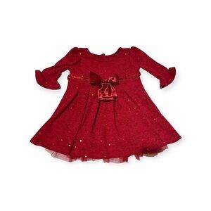 Sweet heart rose Red Sparkly Dress with Bow size 12 months